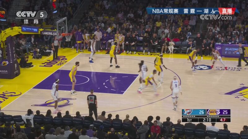 [CCTV全场集锦]🏀雷霆两场狂胜湖人79分 亚历山大三节25+8 布朗尼9中2